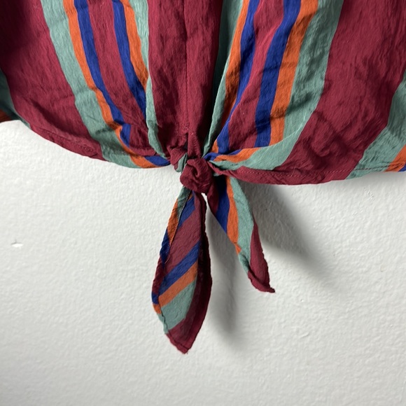 Madewell Button-Back Tie Tee in Rosalinda Stripe - Picture 6 of 11